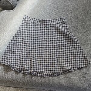 Garage Black and White Checkered Skater Skirt